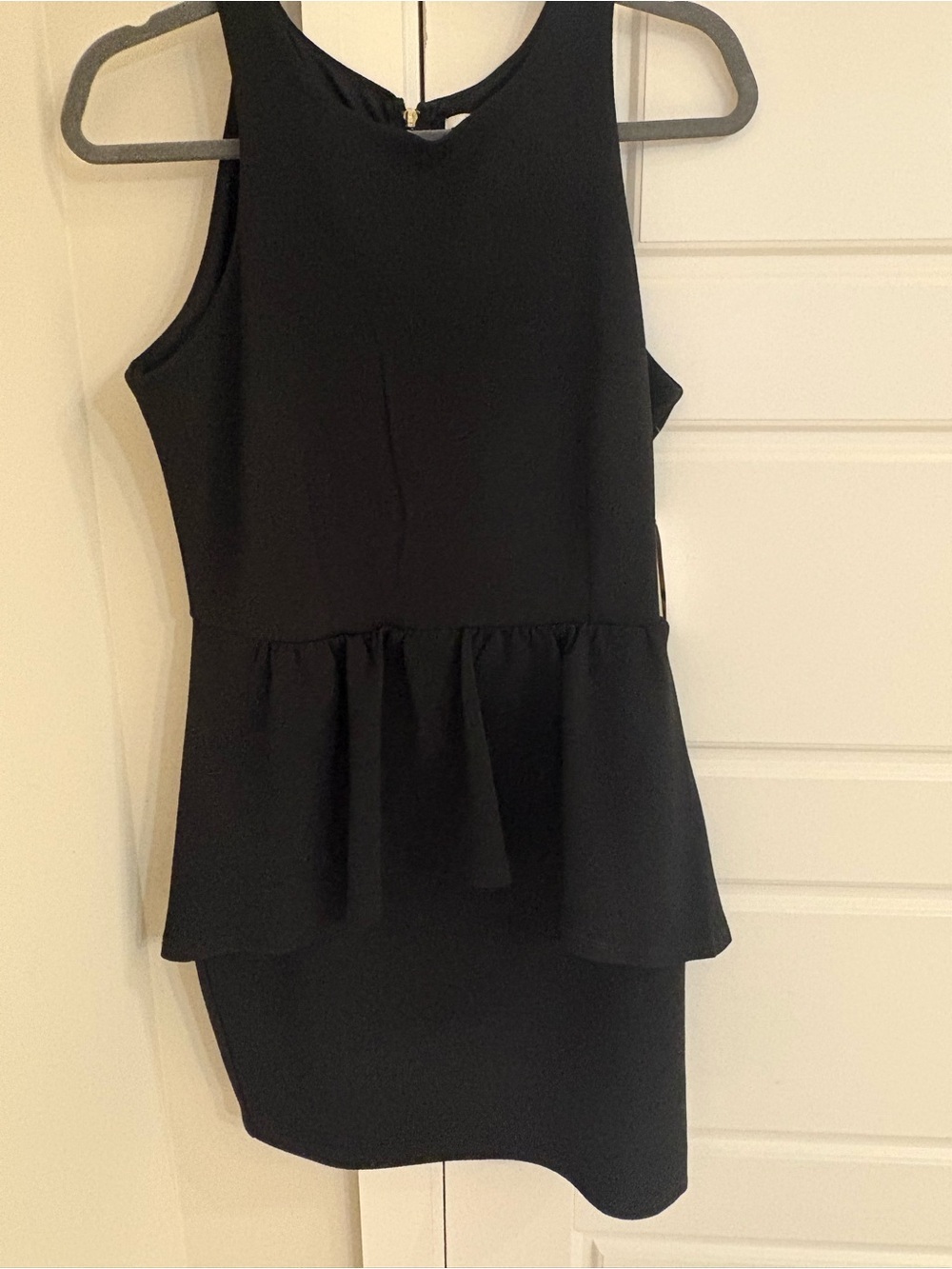 Bar III Black Sleeveless Peplum Mini Dress
